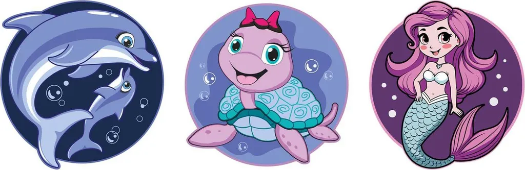 Schneiders patches accessori per lo zaino Patches 3 teilig Ocean Buddies lilla
