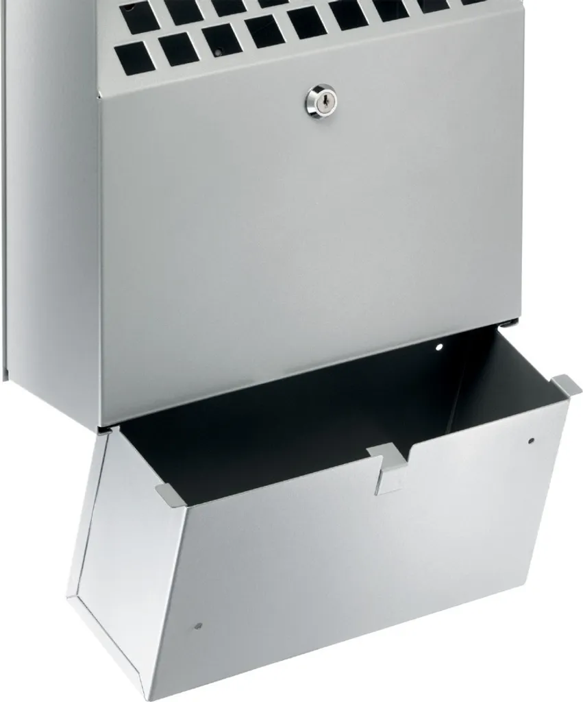 Cendrier mural DURABLE METALL 4L argent métallisé pour extérieur pro
