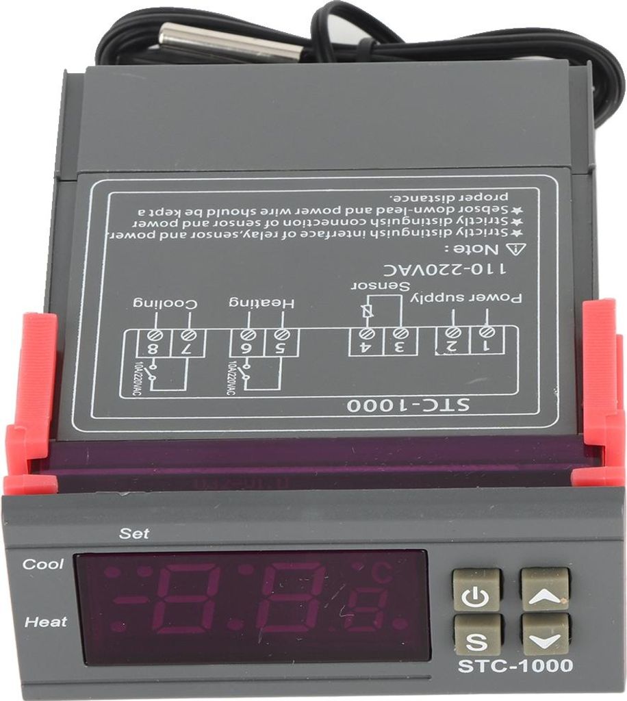 Digitaler Temperaturregler mit Temperatursensor, elektrischer Thermostat, 110–220 V