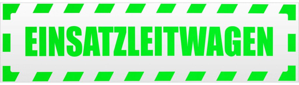 Kiwistar Einsatzleitwagen gestreift Magnetschild Schild magnetisch - 20cm Neongrün - Magnetfolie für Auto PKW Kfz