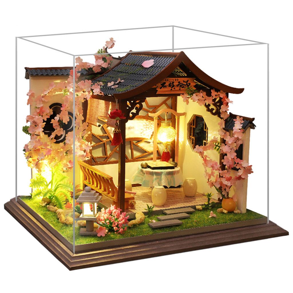 3d holz puppenhaus miniaturen diy haus kit mit staubschutz und led licht 