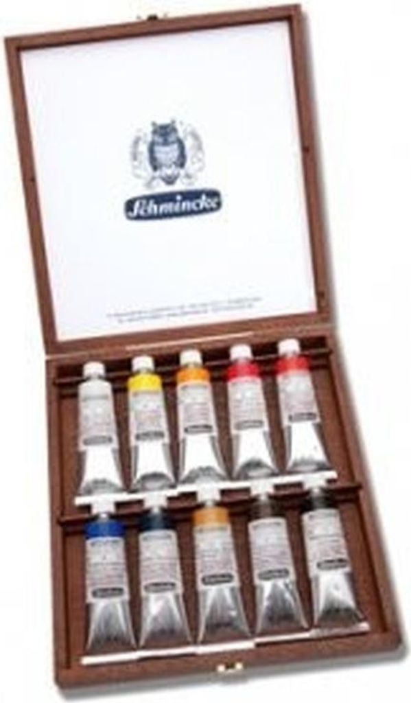 Schmincke ölfarben MUSSINI Malkasten Holzkasten 10 x 35ml 03 70 010 097