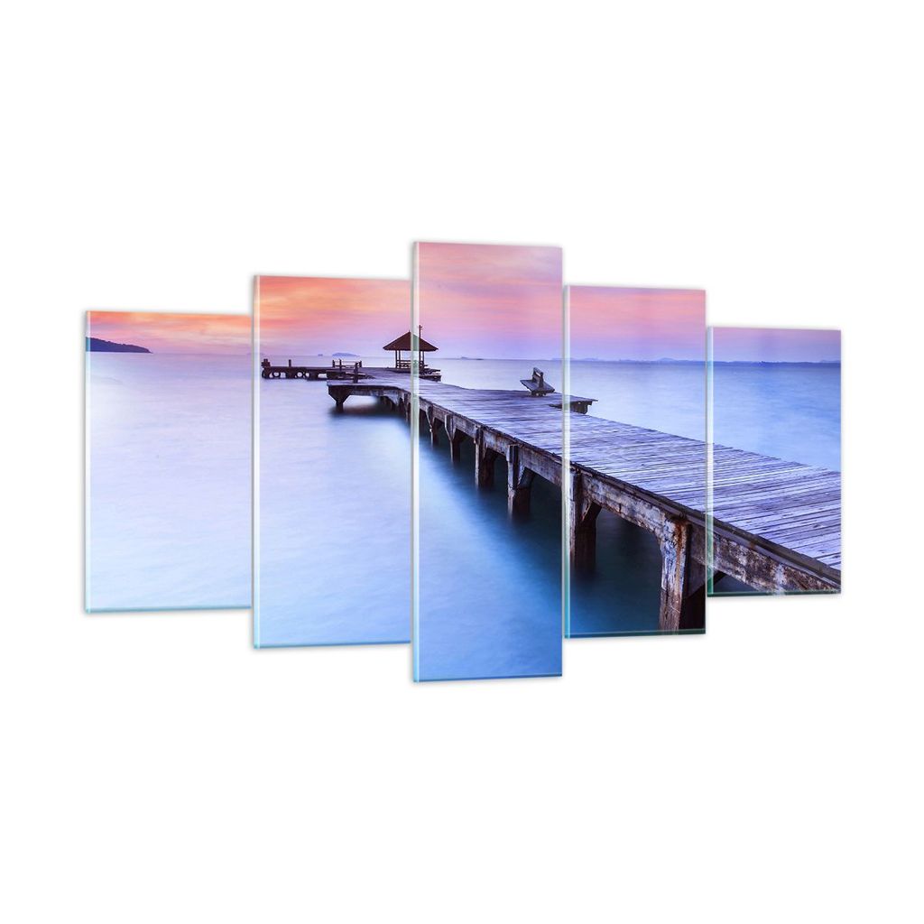 Bilder auf glas - Strand Wasser Meer Urlaub - 160x85cm - Glasbilder - Wandbilder - Kunstdruck - zum Aufhängen bereit - Wanddekoration aus Glas - G...