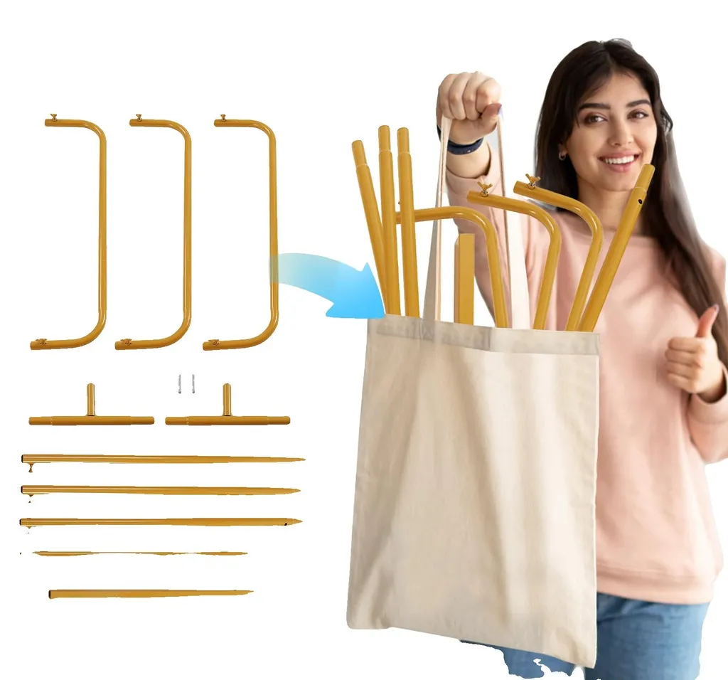 Support pour affiches doré 150 cm structure robuste facile à monter