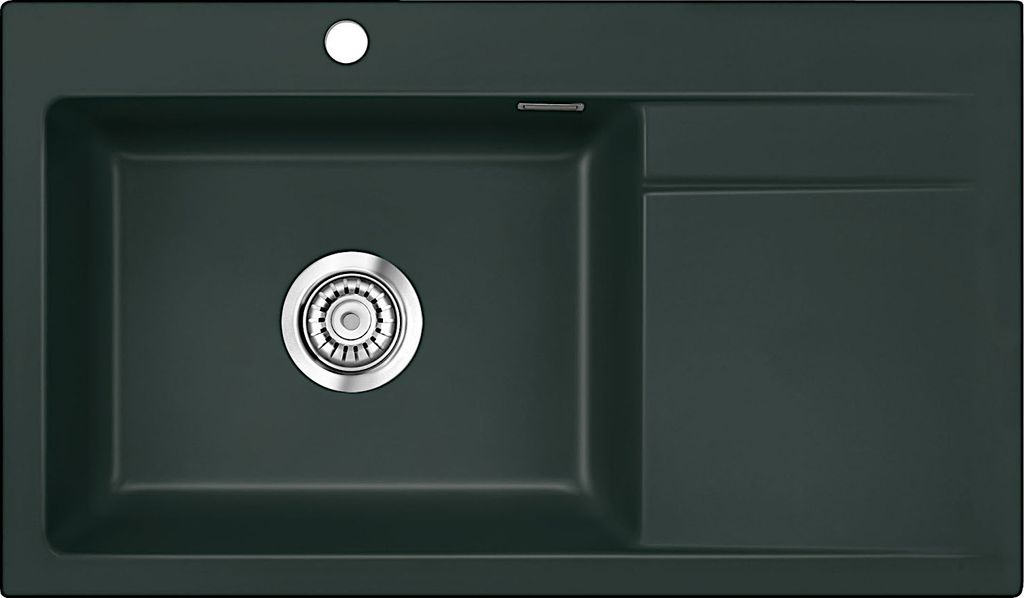Spüle KeraDomo STEMA 86 SL in EIBE Becken links mit Handbetätigung / Systemceram