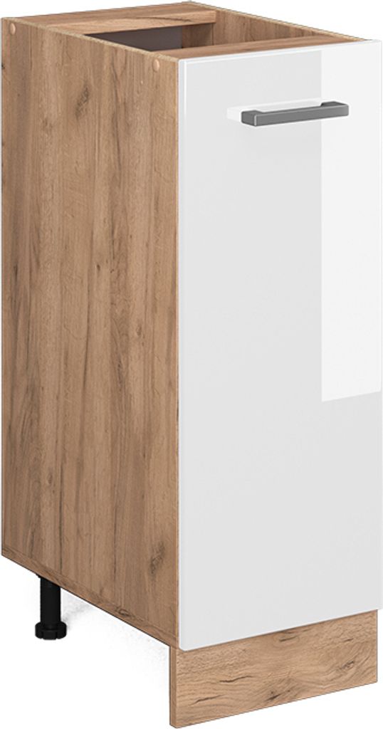 Apothekerschrank Vicco R-Line Weiß Hochglanz 30 cm ohne Arbeitsplatte, Model 37485