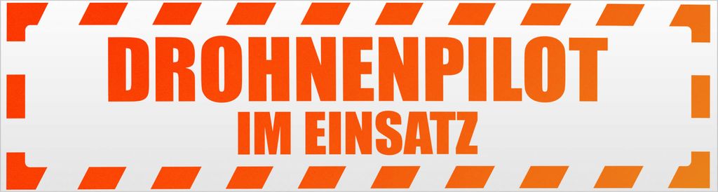 Kiwistar Drohnenpilot Einsatz gestreift Magnetschild Schild magnetisch - 20cm Neonorange - Magnetfolie für Auto PKW Kfz
