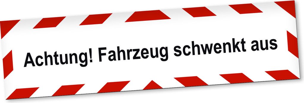 PantherPixel Achtung Fahrzeug Schwenkt Aus Magnetschild Auto Bus LKW Magnetfolie Geschenkidee 45 x 12 cm REFLEKTIEREND