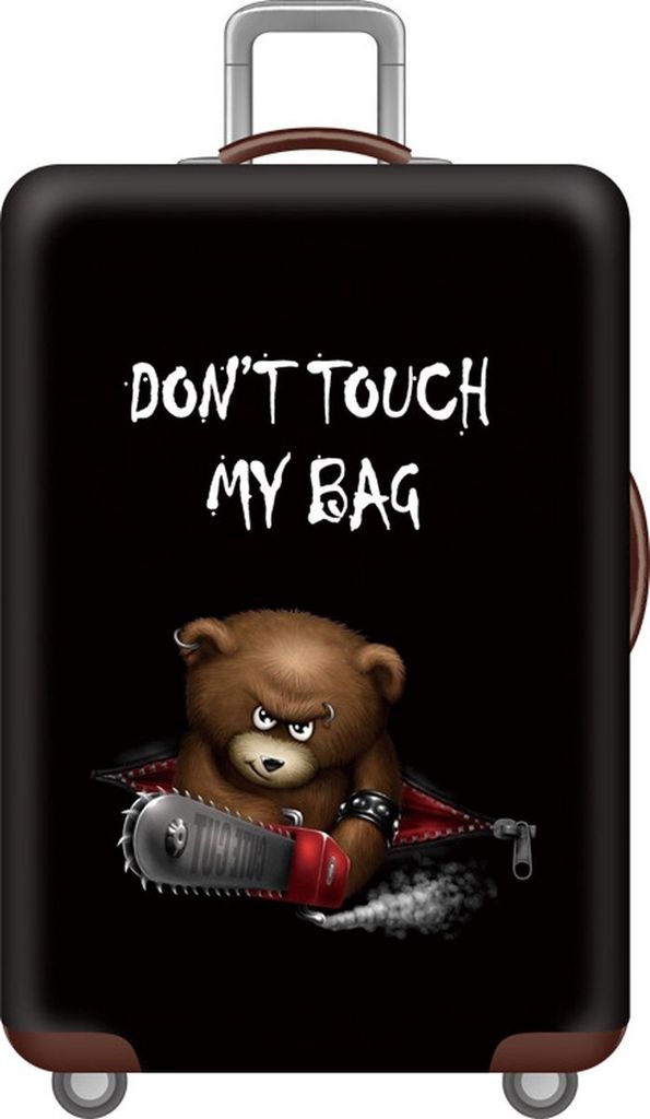 Kofferhülle mit 3D-Druck Bad Bear "don't touch my Bag" - Größe S - 45x 51cm