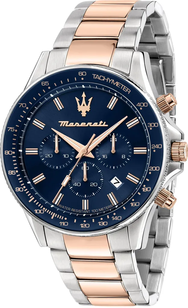 Maserati Montre Homme Sfida Chrono Acier Argent Rose UMAR8873640022