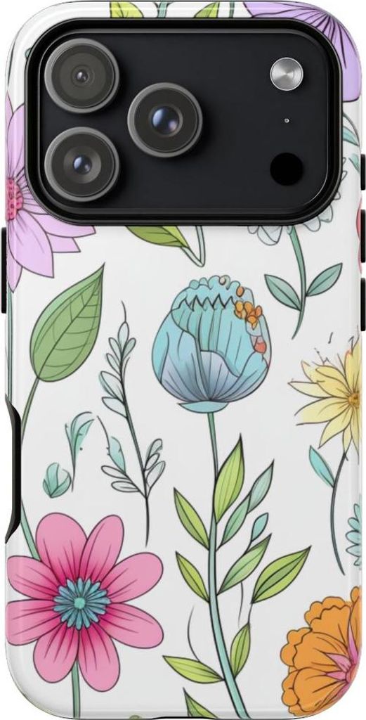 Buntes Blumenmuster – Hülle Kompatibel mit iPhone 17 Pro