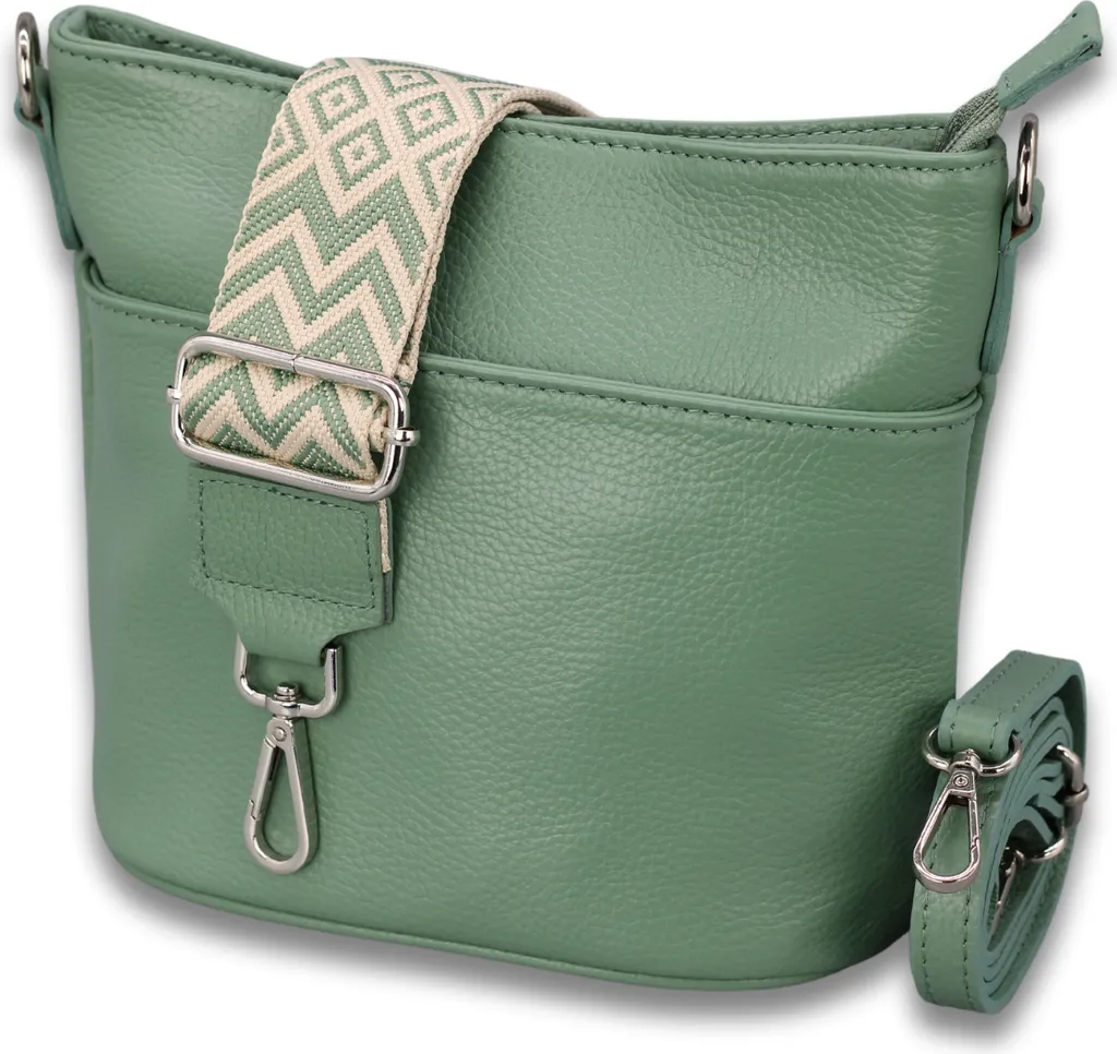 Sac à bandoulière pour femme en cuir Lina Adel Bags coloris menthe