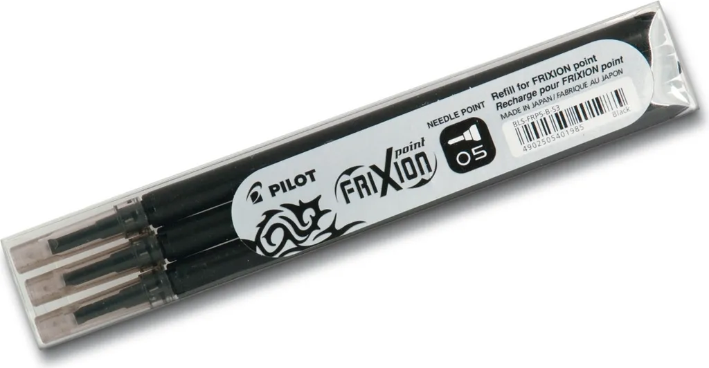 Mines de Rechange pour Roller Effaçable Pilot Frixion Point Noir 0.5