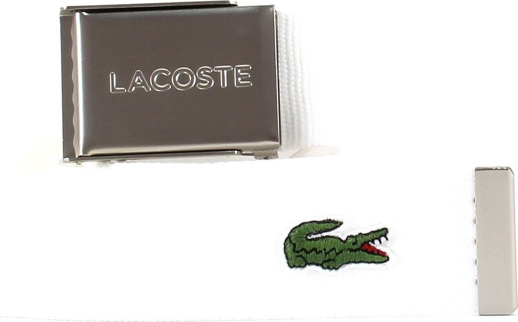 LACOSTE Gürtel Casual Woven Strap W110 Bright White weiß Produktbild 