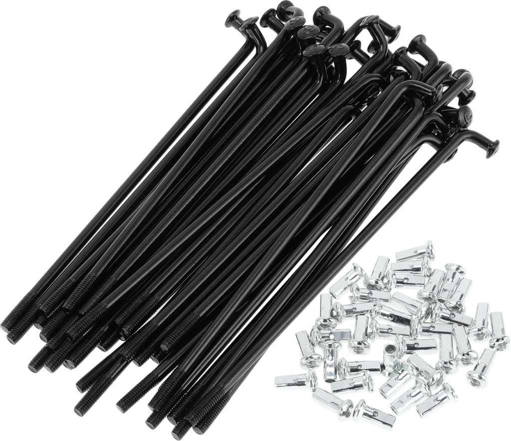 1 Satz Universal-Fahrradspeichen 12G 97mm Länge Fahrradrad Speichen Nippel Schwarz Kohlenstoffstahl