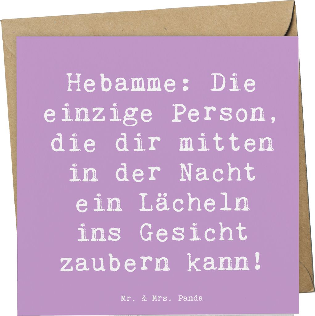 Mr. & Mrs. Panda faltkarte Spruch Hebamme Lächeln - Produktbild 