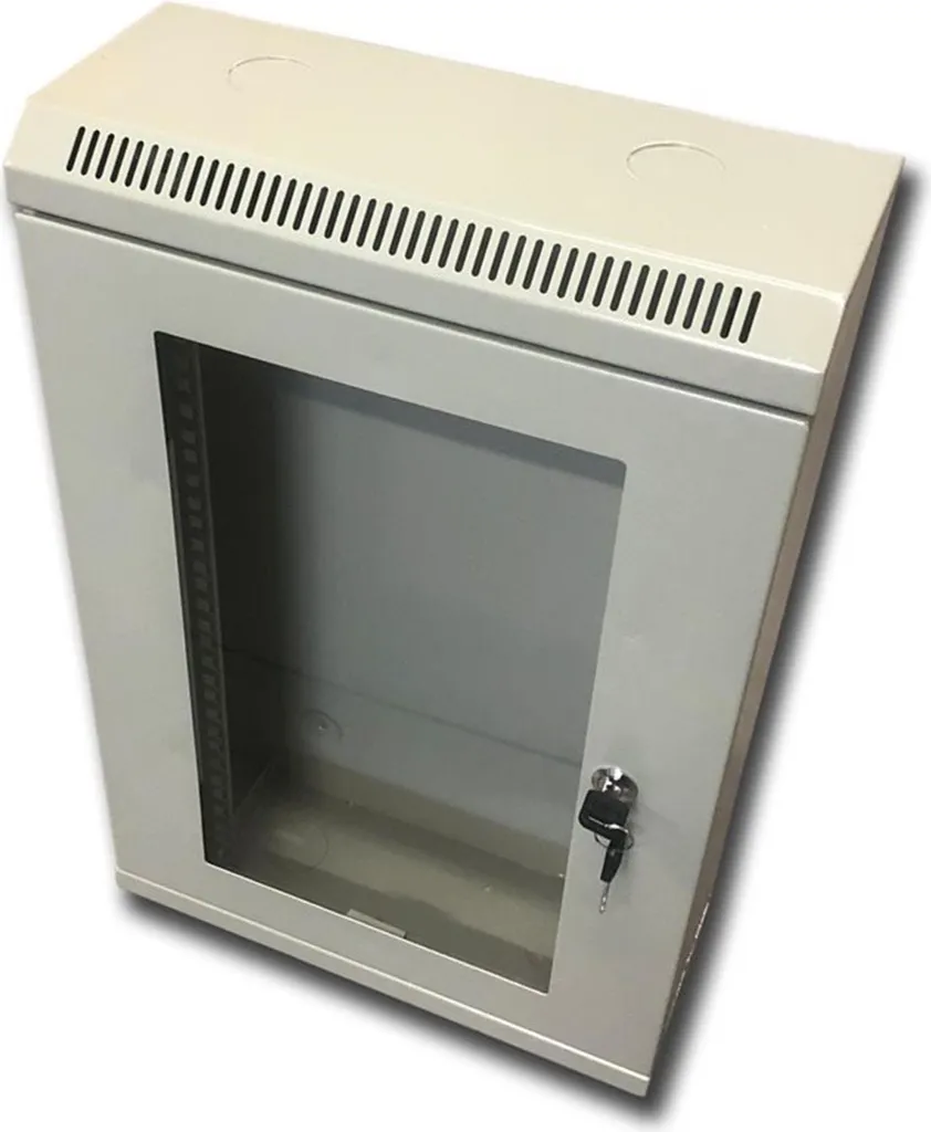 Rack informatique 10'' 12U DATACOM Gris Skl.dv compact avec porte en verre