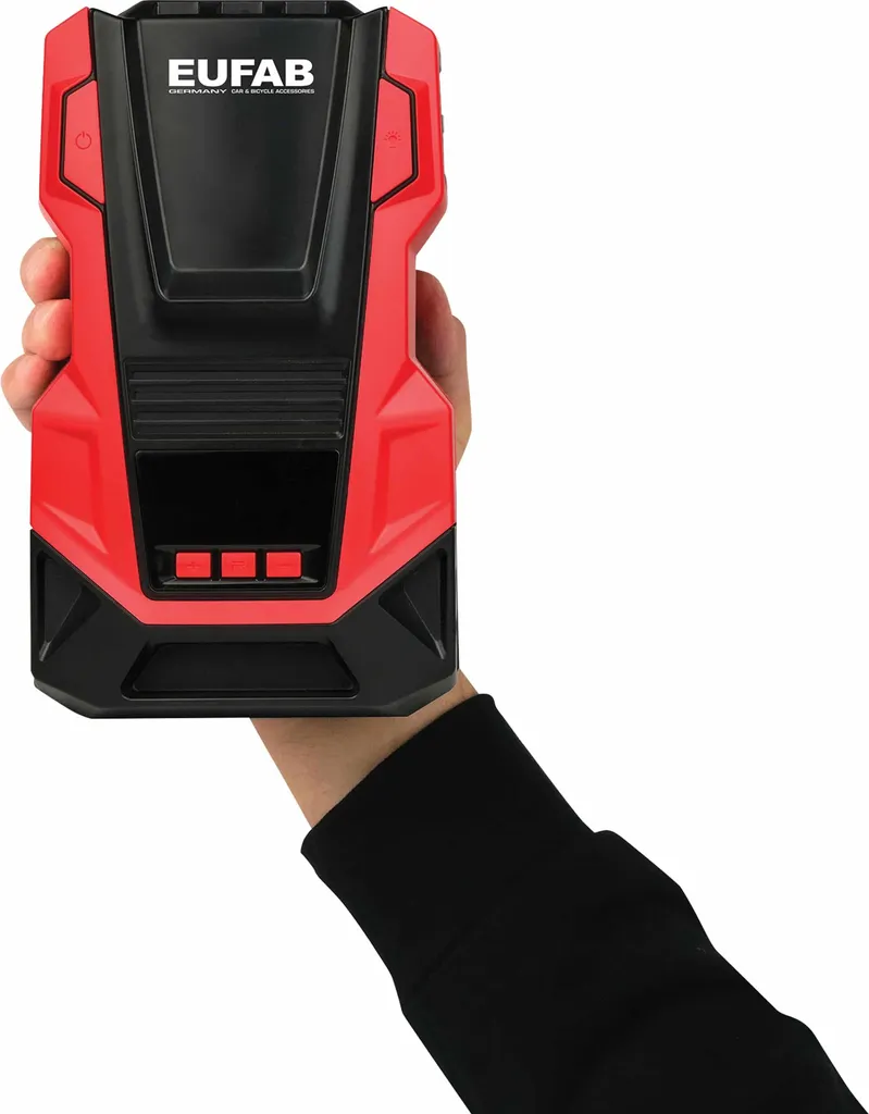 Compresseur d'air 12V/230V EUFAB avec manomètre de précision intégré