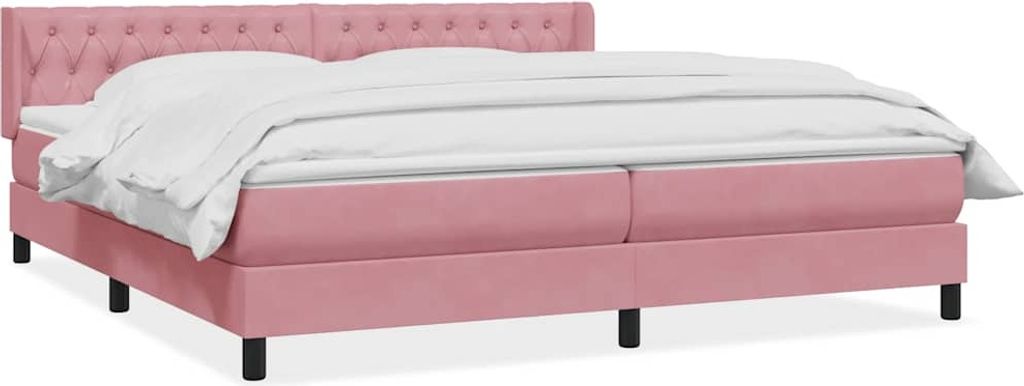 Boxspringbett mit Matratze Rosa 180x210 cm Samt