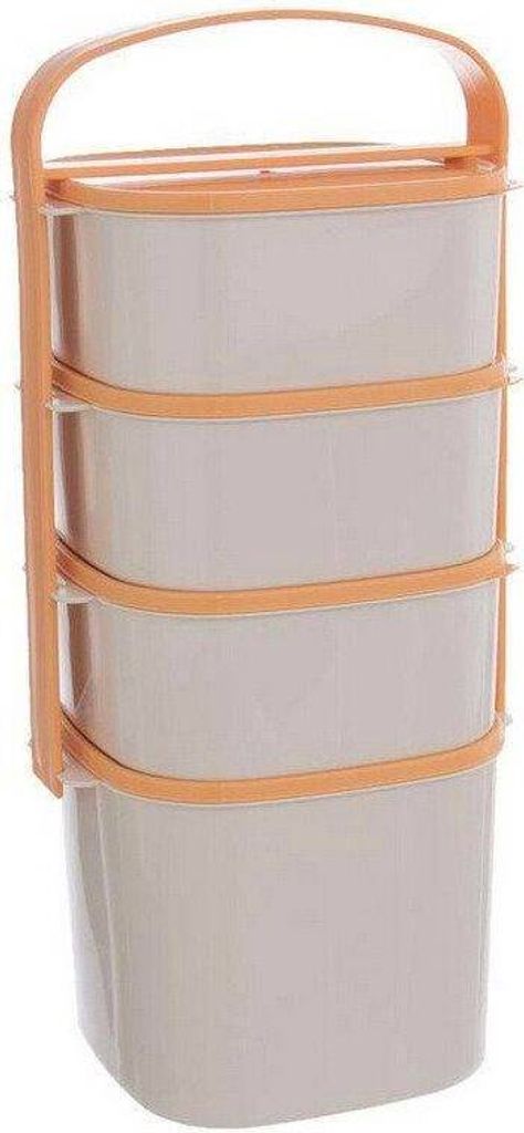 Orion | Lunchbox - 4-stufig - 2l + 3x1,15 l - Beige/Orange Produktbild 