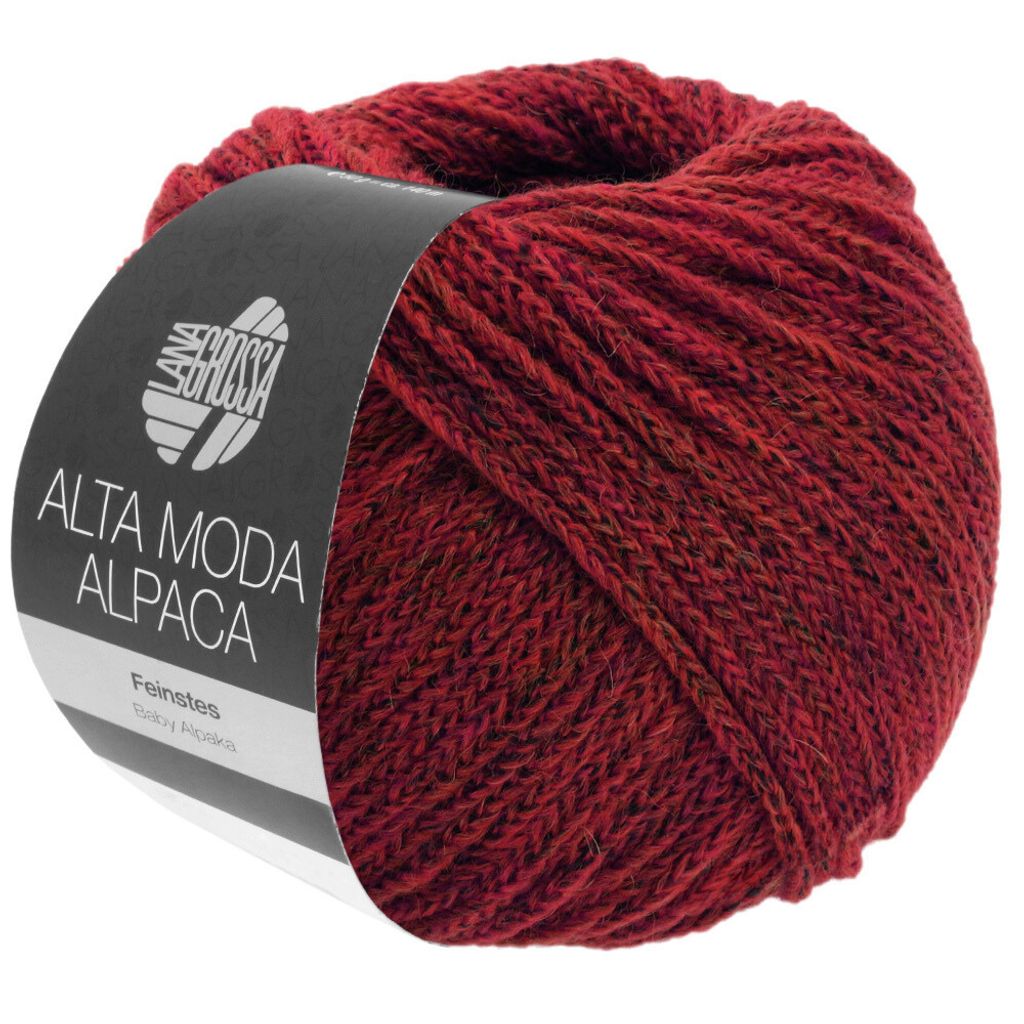 Lana Grossa - Alta Moda Alpaca 0040 dunkelrot meliert Produktbild 