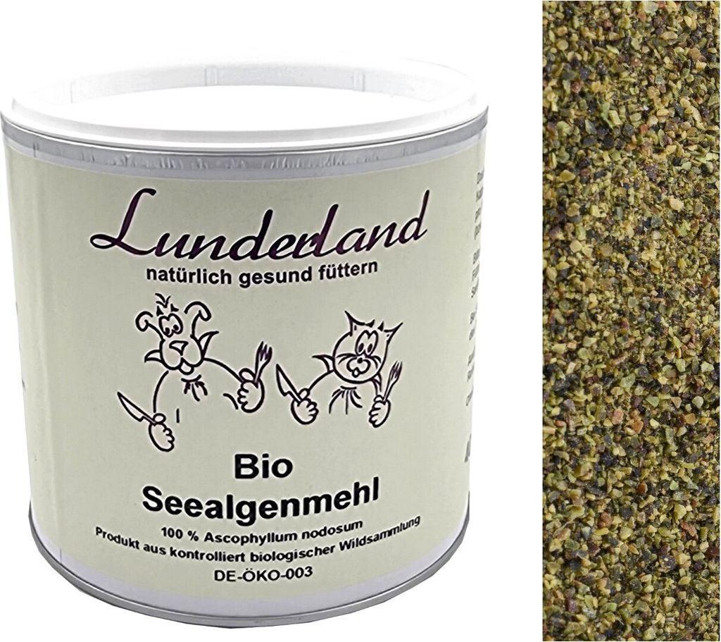 Bio Seealgenmehl 400g Einzelfuttermittel für Hunde und Katzen von Lunderland