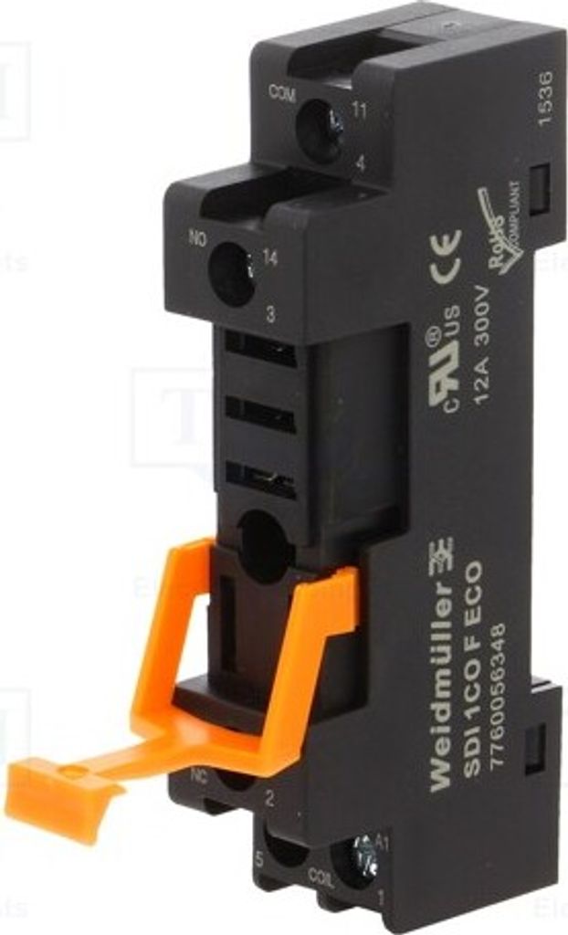 1x Sockel W: 15,8mm PIN: 5 H: 80,2mm 12A 300VAC Montage: DIN 7760056348 Elektroma