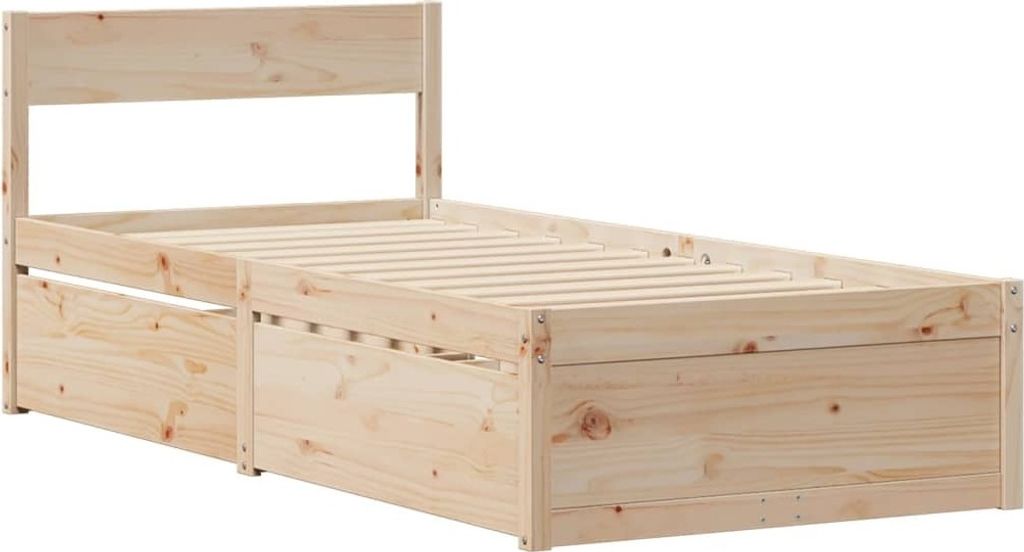 "2026 Aktion"Bettgestell/Massivholzbett - Einzelbett/Jugendbett mit Lattenrost - ohne Matratze - 90x200 Kiefernholz - Klassische Betten NeuMöbel73...