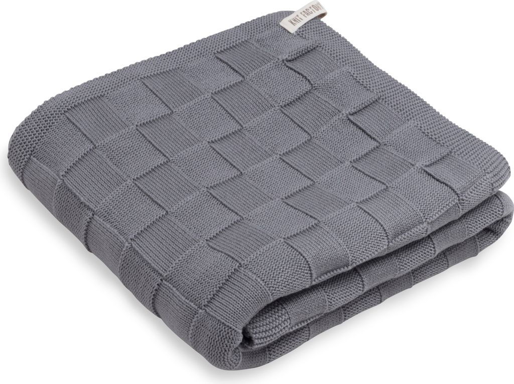Knit Factory Ivy Premium Strickbadetuch - Med Grey - 90x180 Produktbild 