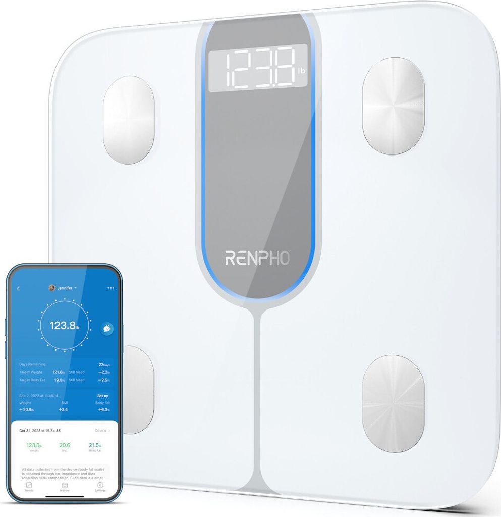 Renpho ELIS 1C, Elektronická osobná váha, 180 kg, Biela, Obrázok produktu 