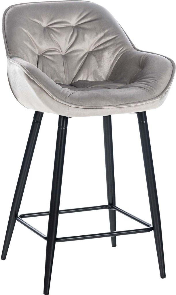CLP Barhocker Gibson Farbe grau Material Samt