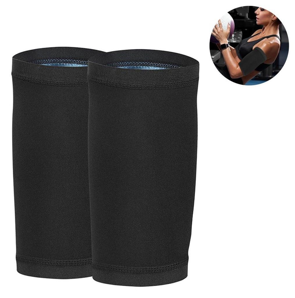 Paar schweißformende Armstulpen, Kompressions-Schweißbänder, Funktionsärmel, fettreduzierendes elastisches Armband mit Kordelzug, Größe L/XL
