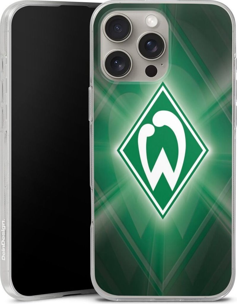 DeinDesign Handyhülle für Apple iPhone 16 Pro Max Silikon Hülle Case Smartphone Schutzhülle Offizielles Lizenzprodukt SV Werder Bremen Wappen