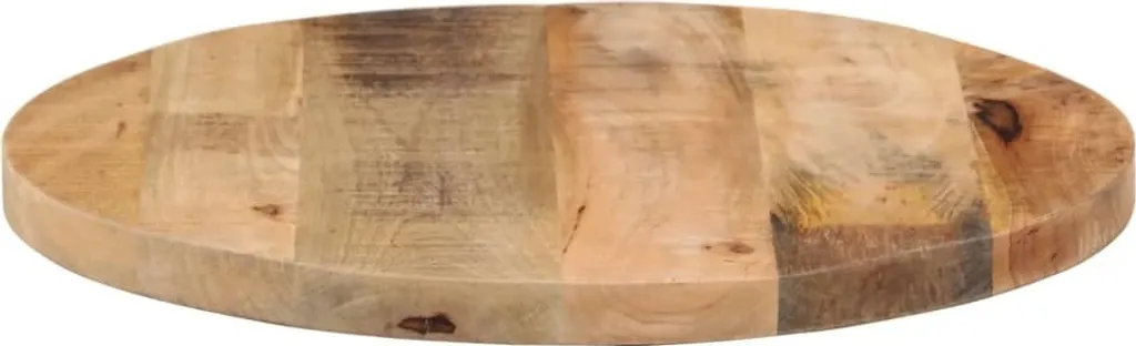 Piano Rotondo Legno Mango Massiccio Grezzo 60cm - Arredo Boho Chic - 4