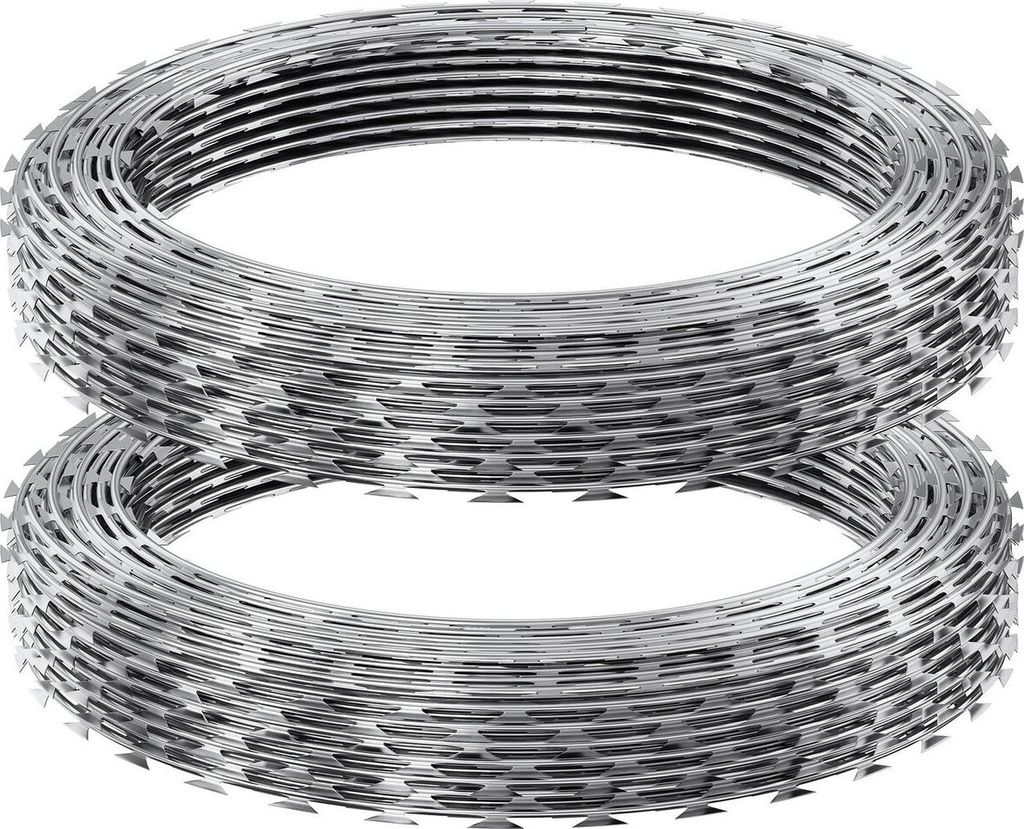 Stacheldraht, 98 ft Stacheldraht, 2 Rollen Stacheldrahtzaun Stacheldrahtzaun, Stacheldrahtband Verzinkter Stacheldrahtzaun, Rollen Stacheldraht fü...