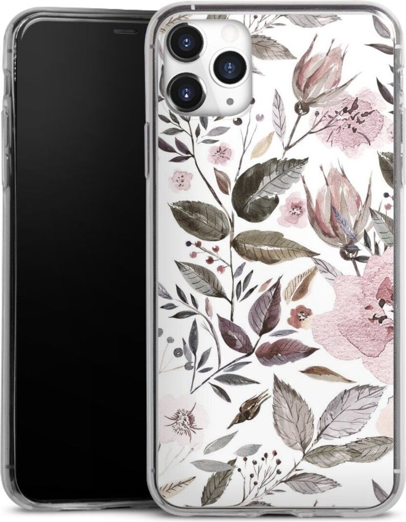 DeinDesign Slim Hülle für Apple iPhone 11 Pro Max Silikon Case Ultra Dünn Handyhülle Blumen Pastell Wasserfarbe