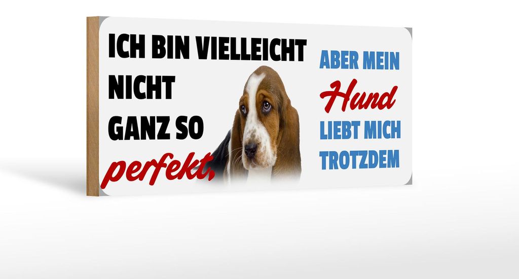 Holzschild Tier Spruch 27x10cm mein Hund liebt mich Produktbild 