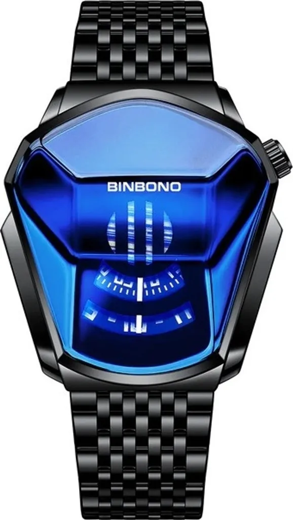 Montre analogique homme Marcus en acier inoxydable Noir et Bleu KP7491