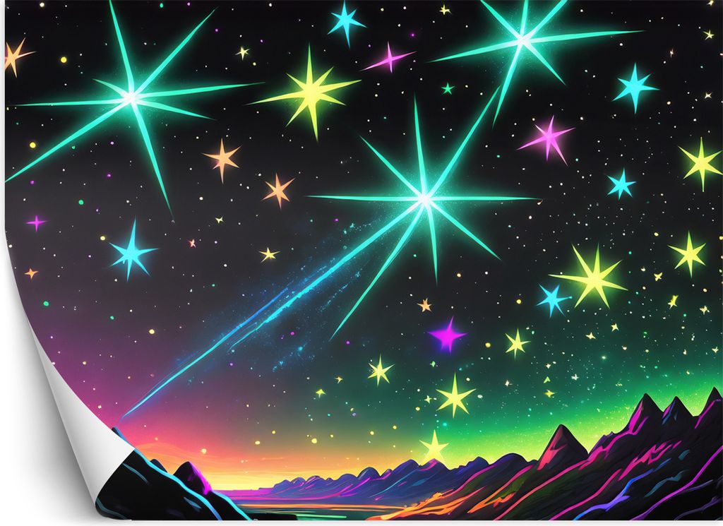 Vlies fototapete Aurora Borealis Landschaft Neon 450x315 cm Feeby Bunt inkl. Kleber einfache Montage