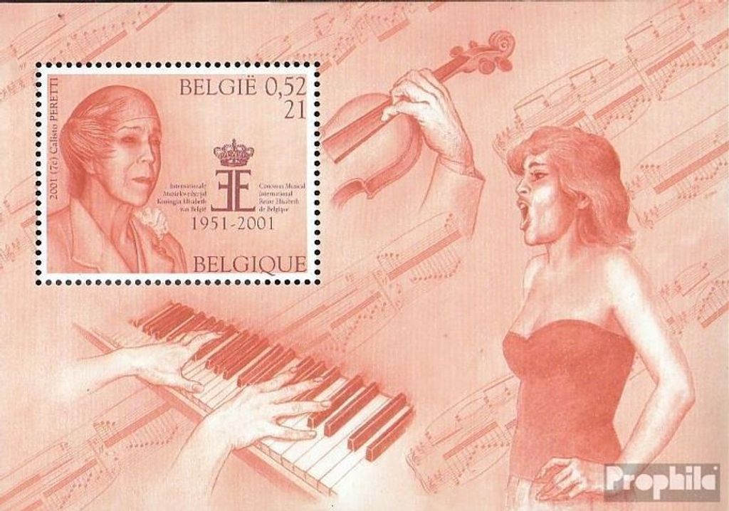 Briefmarken Belgien 2001 Mi Block80 (kompl.Ausg.) postfrisch Musik
