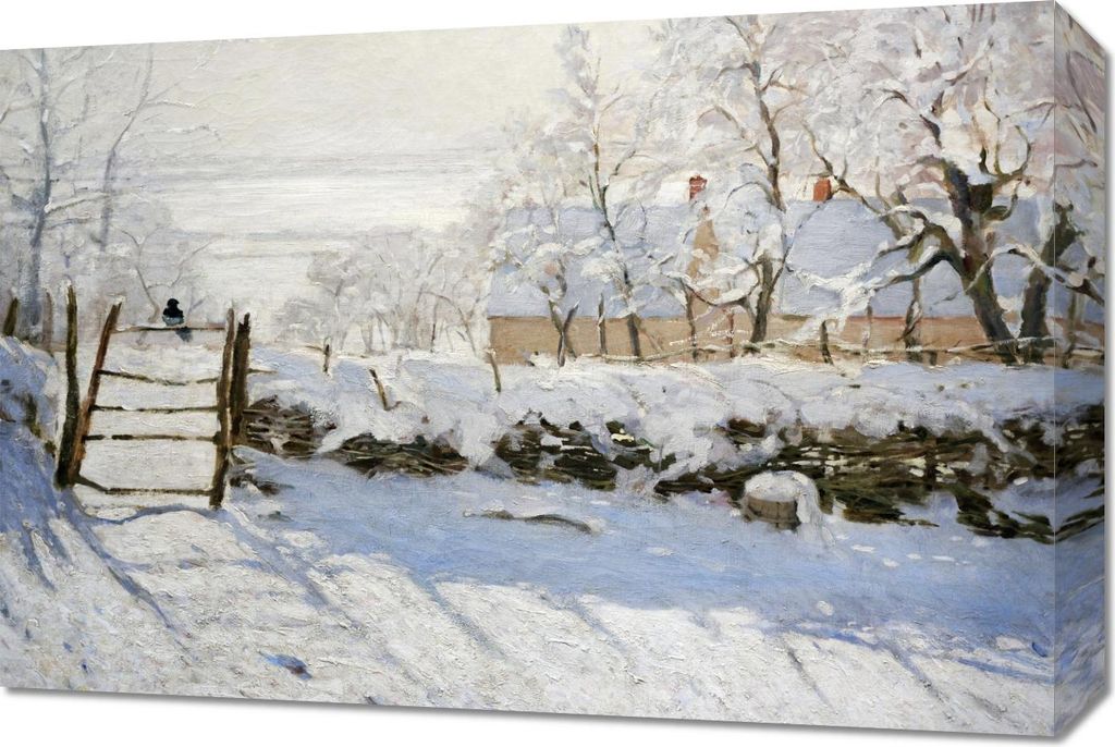 Bild 60x40cm Die Elster, Monet Vintage für das Wohnzimmer
