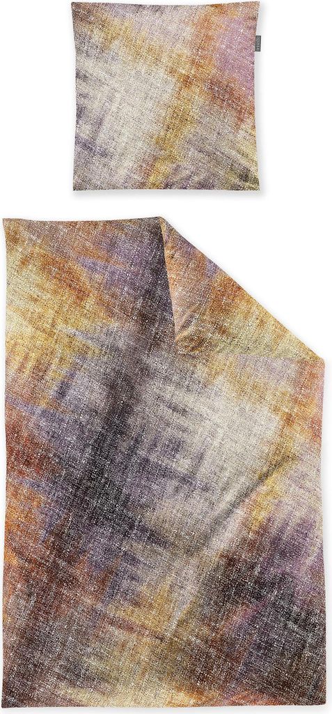 Irisette Flausch-Baumwolle Bettwäsche-Garnitur Zobel 8550 Farbe orange 140x200+70x90cm