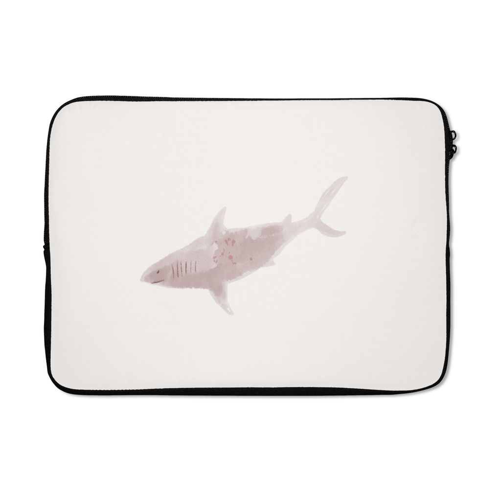 MuchoWow Laptop Hülle 14 ZollHai - Raubtiere - Aquarell Laptoptasche - Laptoptasche - Stoßsicher - Schutzhaube