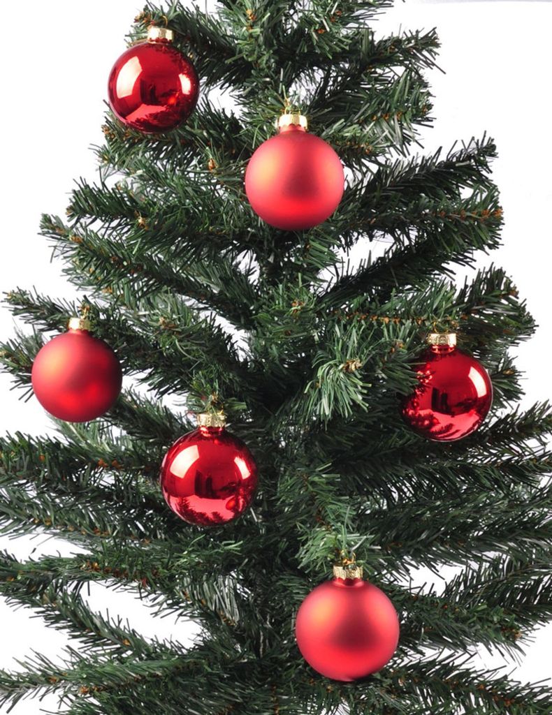 Weihnachtsbaumkugeln 12er-Set rot Christbaumkugel Baumschmuck 4cm Weihnachtsdeko, Farbe:rot