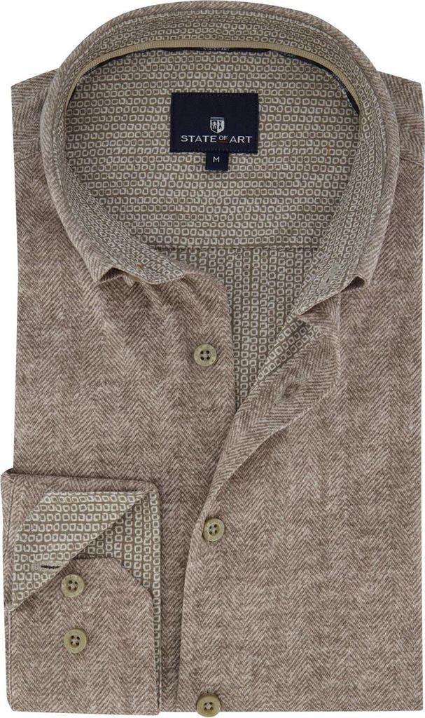 Weit geschnittenes Hemd State of Art Baumwolle beige