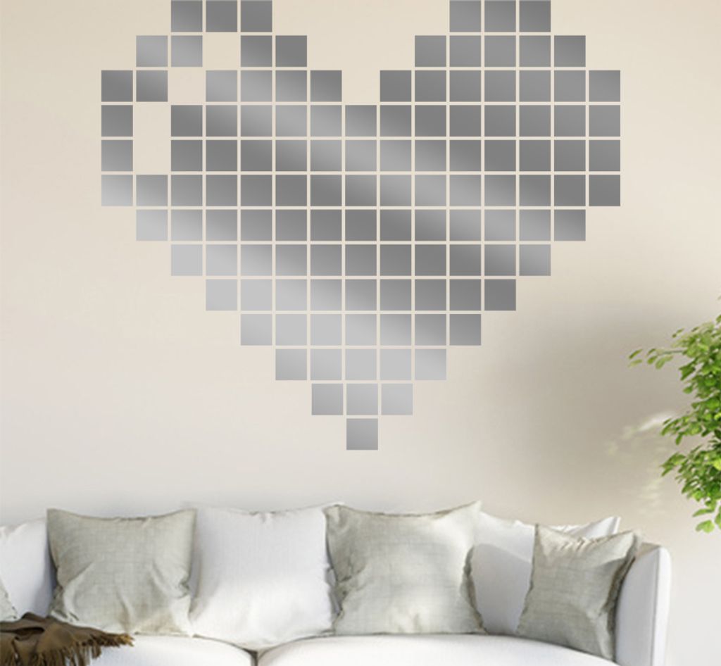 Retro Herz Wandtattoo in 6 Größen - Wandaufkleber Wall Sticker - Dekoration, Küche, Wohnzimmer, Schlafzimmer, Badezimmer