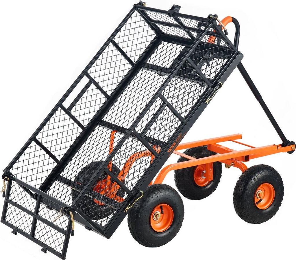 Garden Dump Cart Heavy-duty Metal Yard Carts and Wagons 400 lbs Loading