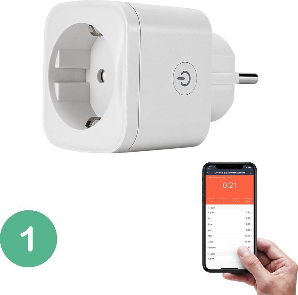 BELIFE Smart WLAN Wi-Fi Steckdose 16A Intelligente Mini Steckdose - Stromverbrauch Messen - Zeitplan und Timer Funktion