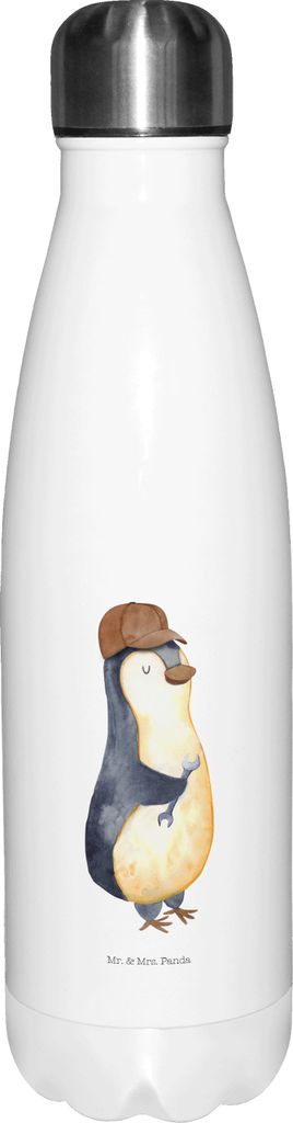 Mr. & Mrs. Panda Trinkflasche Wenn Papa es nicht reparieren kann, sind wir am Arsch - Weiß - Geschenk, Vatertag, Sportflasche, Vater, Pinguin, tri...