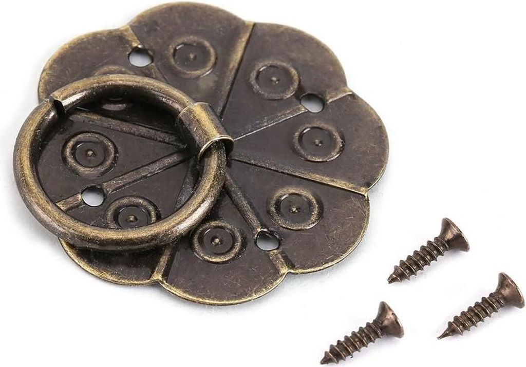 20 Stück Ring Pull Handle Knopf Vintage Antike Stil Möbelbeschläge für Schrank Schubladentüren (3 X 3cm) - Set von 20 - Hohe Qualität.